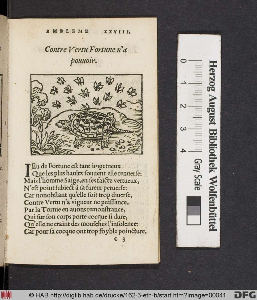 Facsimile page of emblem 28