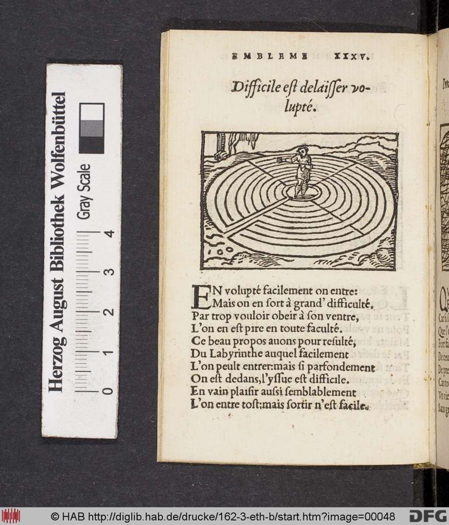 Facsimile page of emblem 35