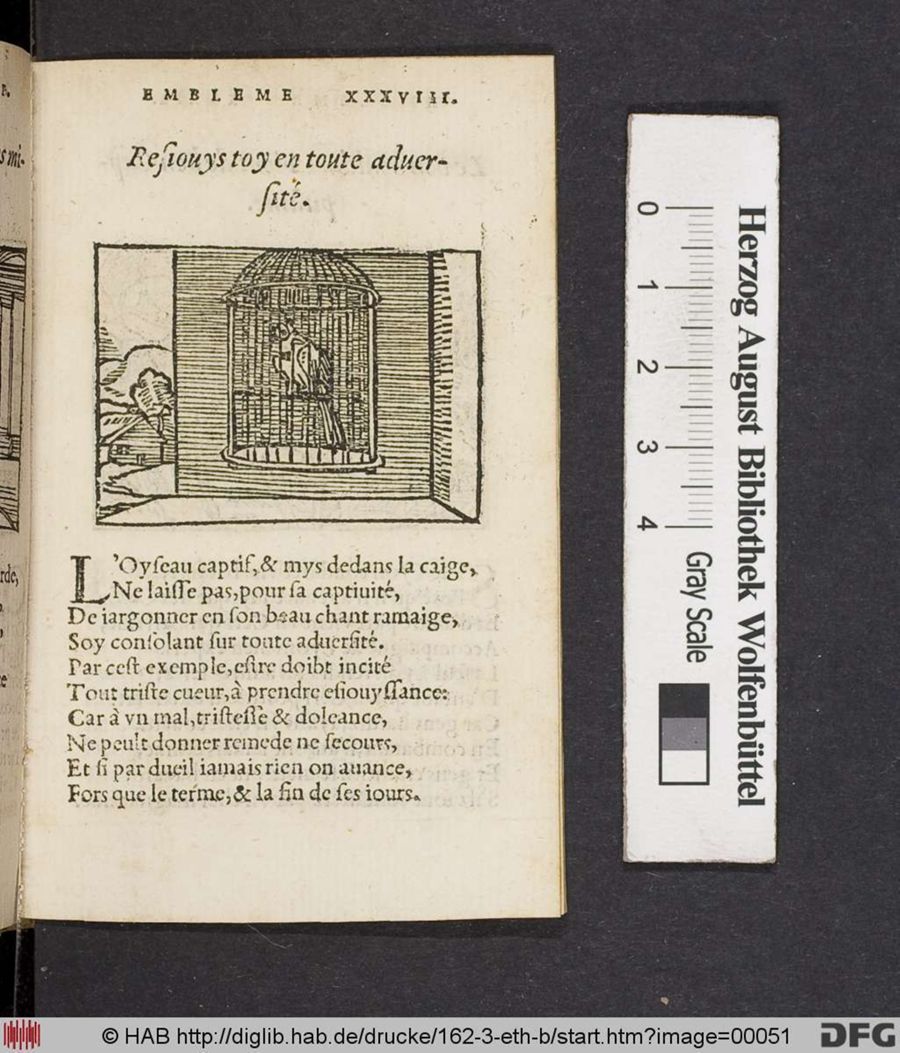 Facsimile page of emblem 38