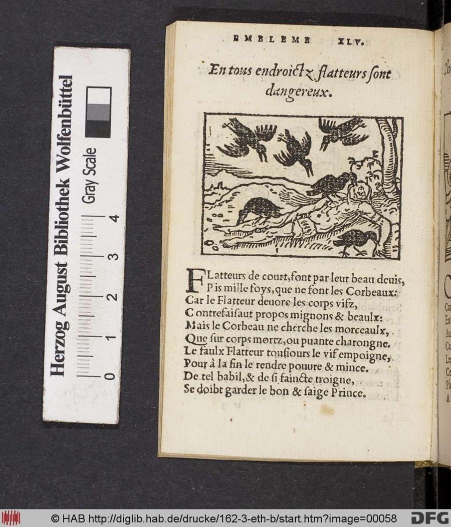 Facsimile page of emblem 45