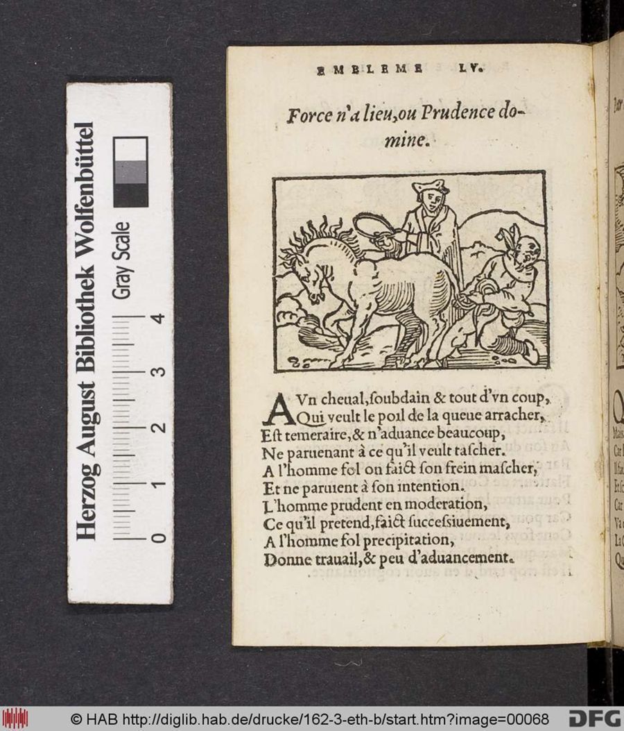 Facsimile page of emblem 55