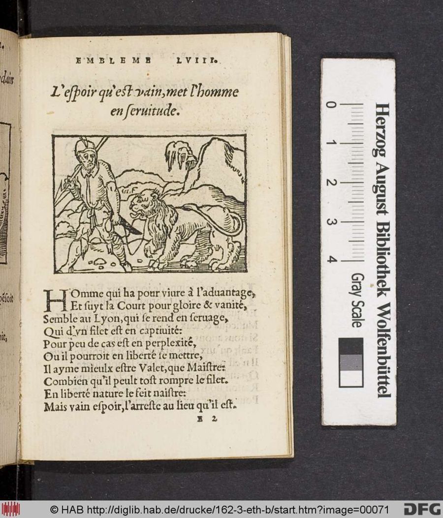 Facsimile page of emblem 58
