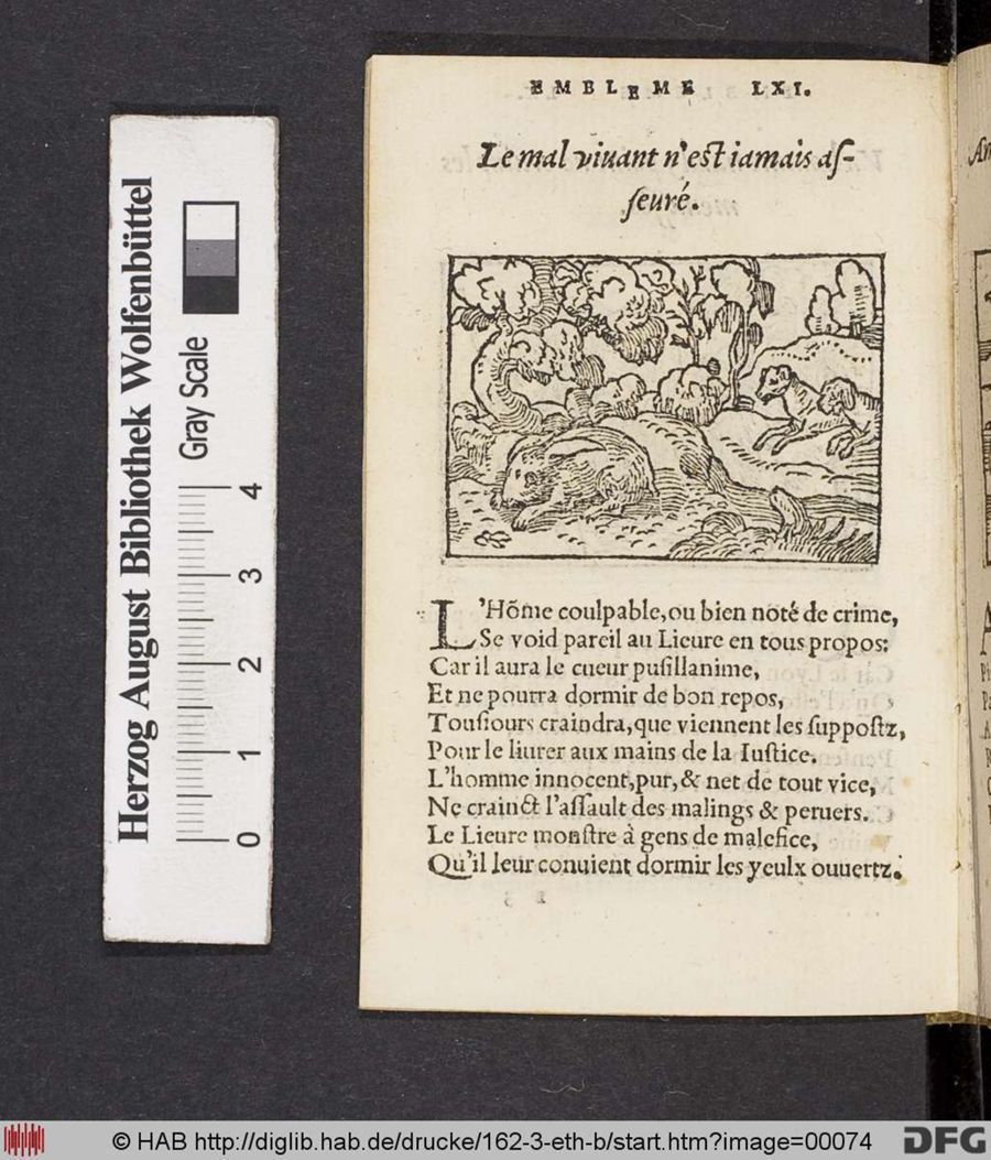 Facsimile page of emblem 61