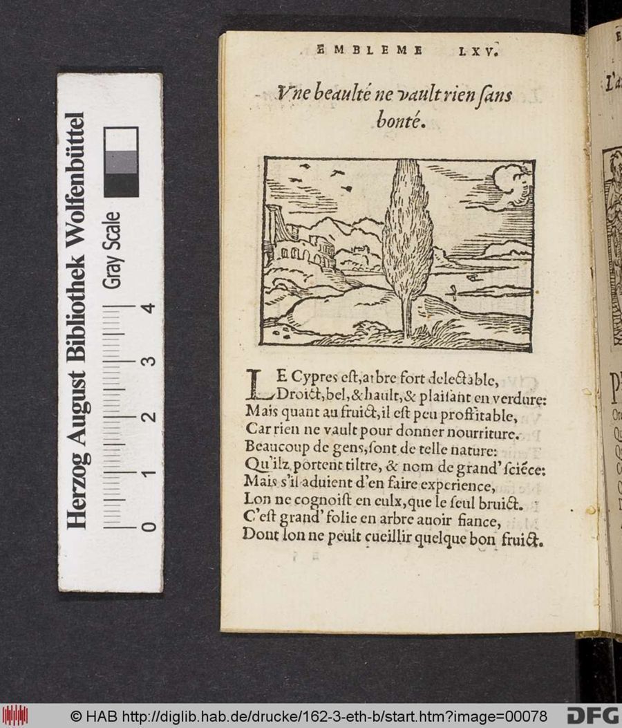 Facsimile page of emblem 65
