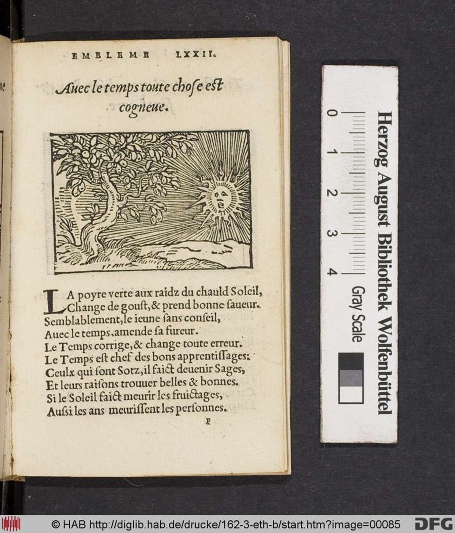 Facsimile page of emblem 72