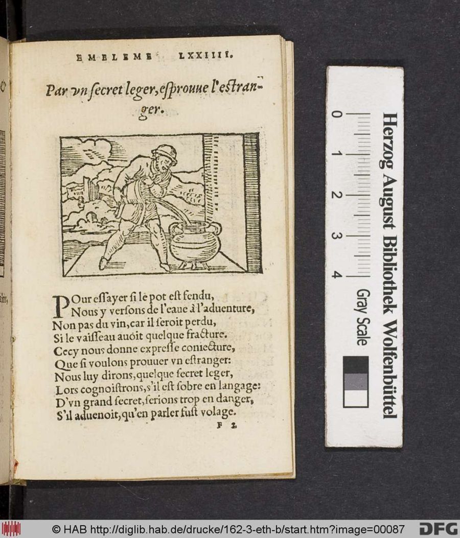 Facsimile page of emblem 74