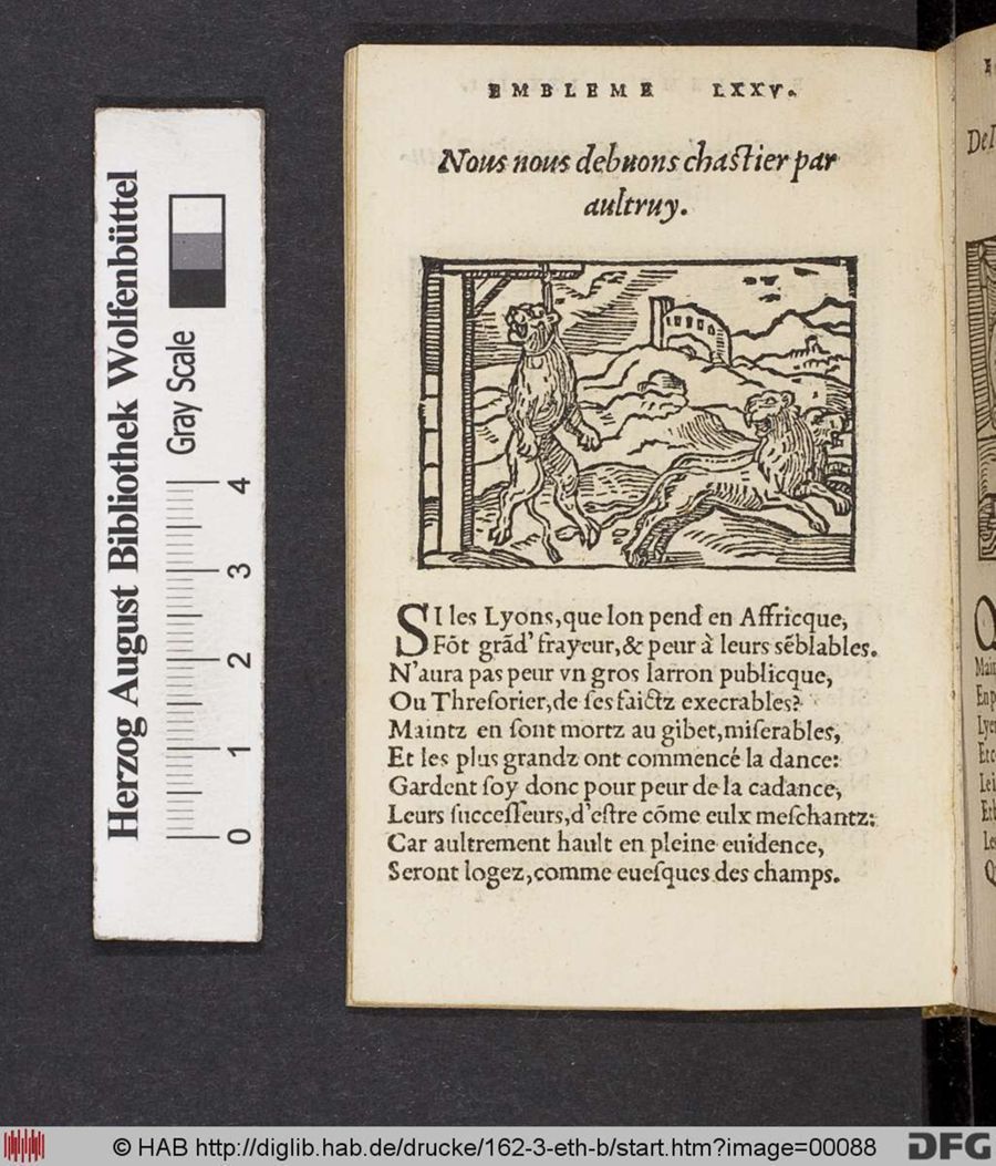 Facsimile page of emblem 75