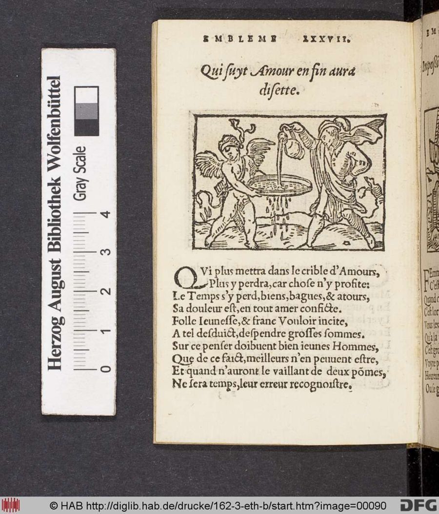 Facsimile page of emblem 77
