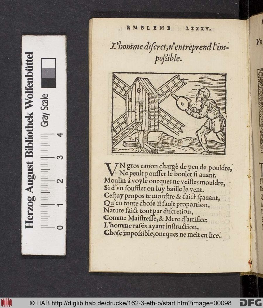 Facsimile page of emblem 85