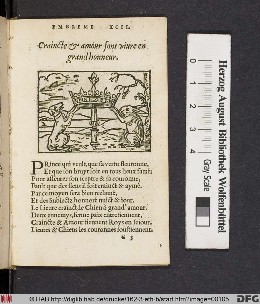 Facsimile page of emblem 92