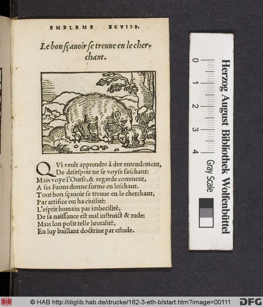 Facsimile page of emblem 98