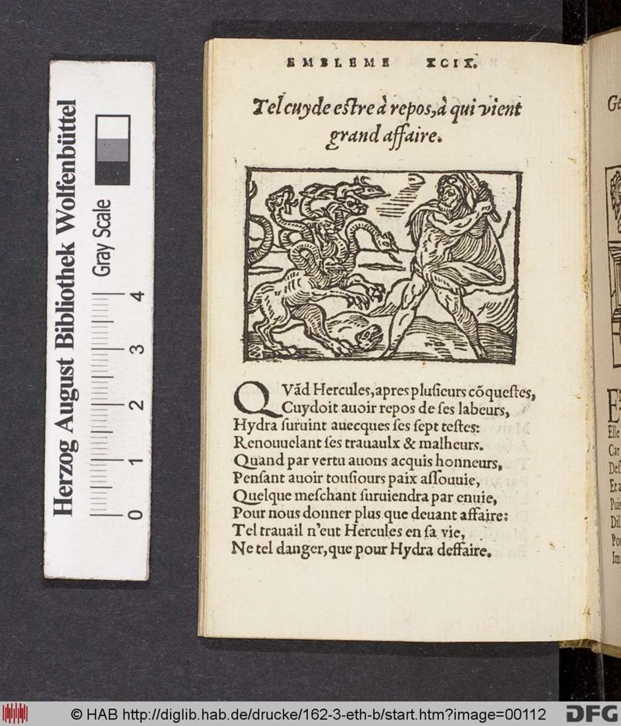 Facsimile page of emblem 99