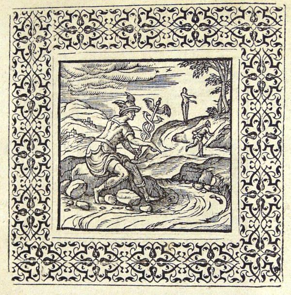 Mercury pointing at a three-forked road