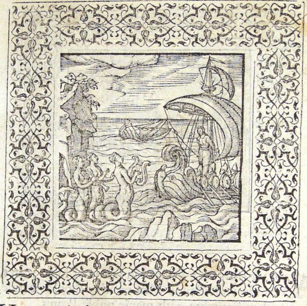 Ulysses, tied to the mast of his ship, passes the Sirens