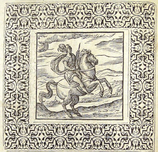 A horseman breaking a horse with a strong bit