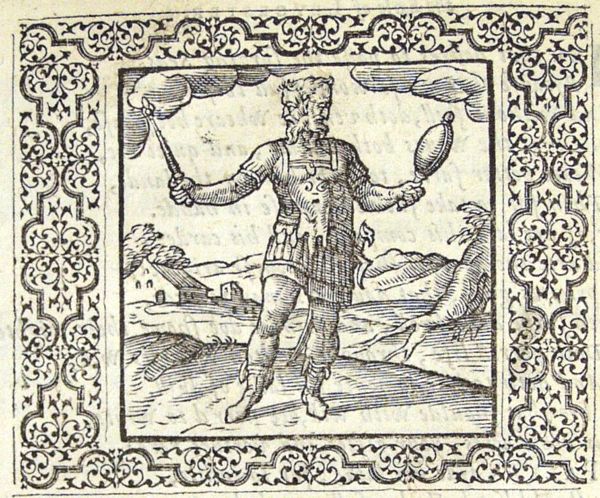 Janus is holding a sceptre and a mirror and simultaneously looking into th epast and the future