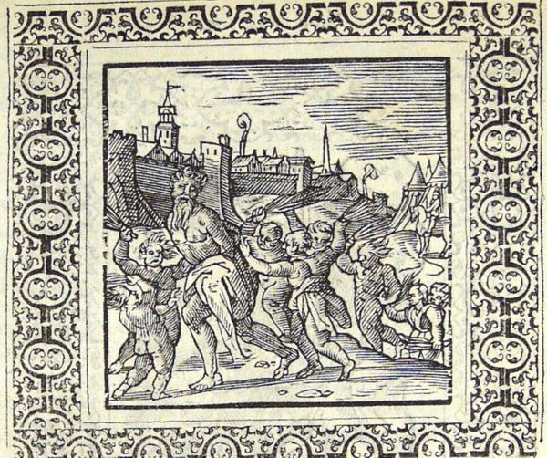 When Marcus Furius Camillus laid siege to Falerii its treacherous schoolmaster offered his own pupils as hostages to the romans: Camillus refuses and has him chastised by his pupils: he is stripped and the children drive him back to their city with sticks