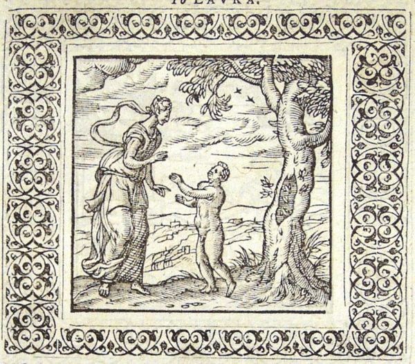 Pursued by bees, Cupid runs to his mother Venus