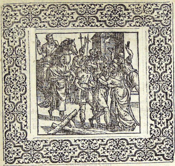 When led away to his execution, a thief punishes his mother for the leniency that has made him a thief, by biting off her nose when she embraces him one last time