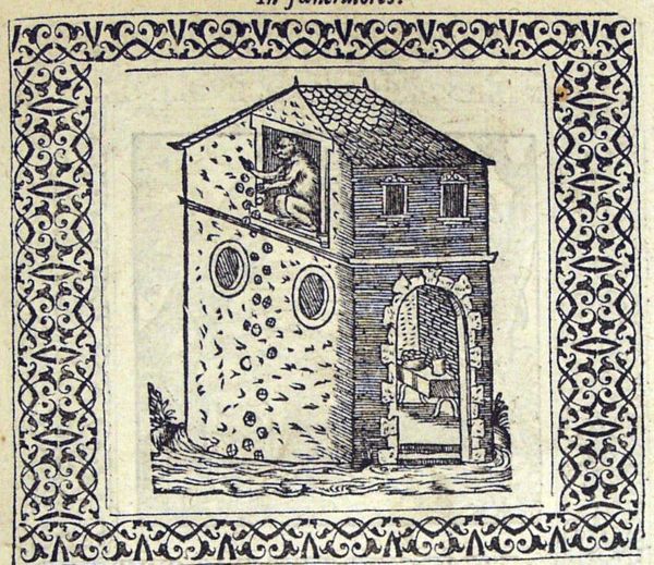 The tame monkey of a miser throws his master's gold coins out of a window