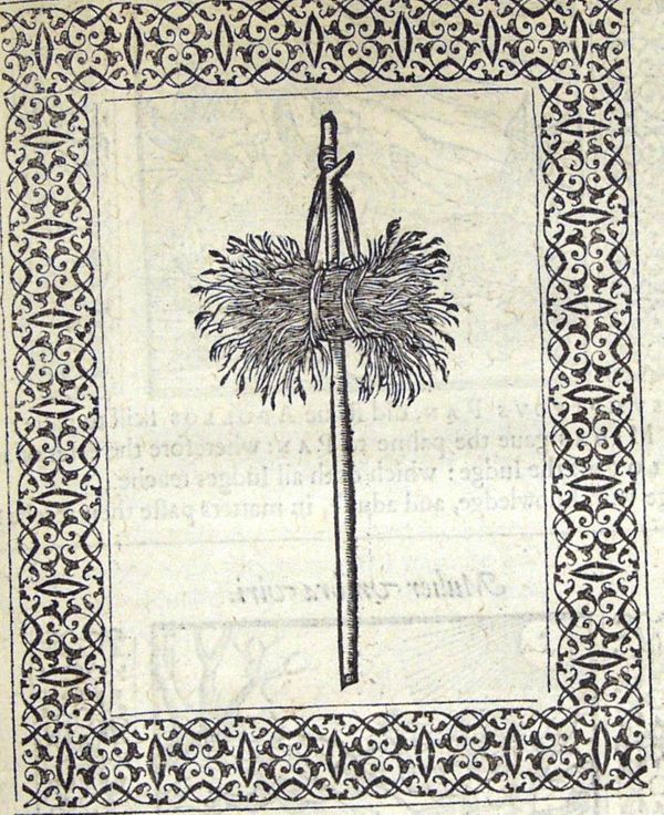 A sheaf of hay hanging from a stick - the first Roman banner