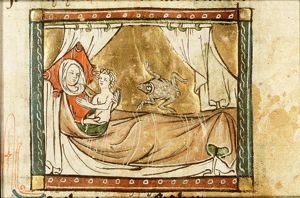 People among whom the women, when bearing a child, give birth to a toad first