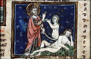 The Creation: God forms Eve from Adam's rib