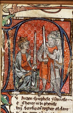 The Emperor Gratian enthroned, with soldiers