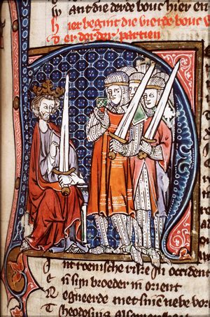 The Emperor Honorius enthroned, with soldiers