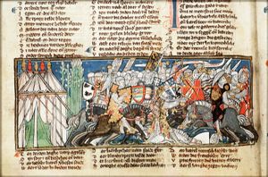 The miracle of the flowering lances; battle between Charlemagne and Agolant