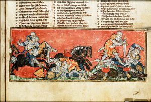 Single combat between Roland and the giant Ferragut