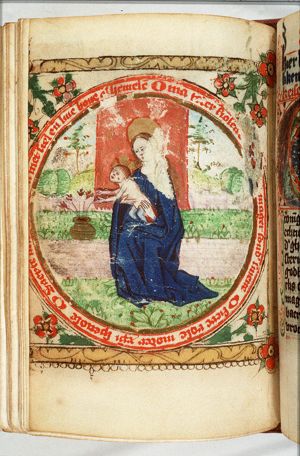 Madonna: Mary sitting and holding the Christ-child