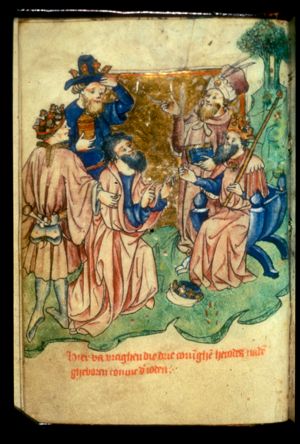 The three Magi visit King Herod