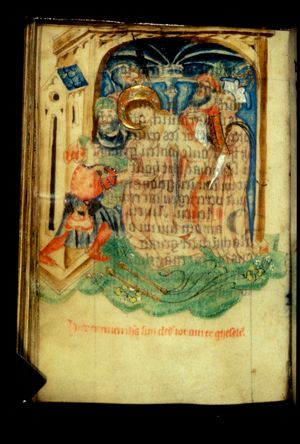 Christ being undressed before the flagellation