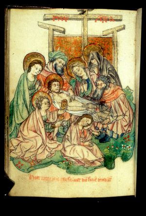 Preparation for the entombment: anointment of Christ's body