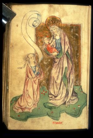 Mary with the Christ-child, with kneeling female donor(?)