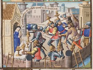 Sack of Rome by Alaric: sacred vessels are brought to a church for safety (2nd of 2)