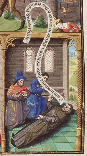 Diogenes gives instruction for his burial: "throw my body carelessly into a ditch" (3rd of 3)