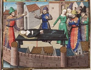 Lucretia's body is displayed on the way to the Roman Forum