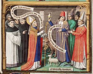 St. Augustine debating about death of "living creatures" with the Manicheans (2nd of 2)