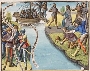 Pompeius and his advisors after the battle of Pharsalus; death of Pompeius in Pelusium (1st of 2)