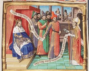 St. Augustine discussing with king Italus (1st of 2)
