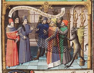 Dispute of philosophers; some are caught in a net by devils (2nd of 2)