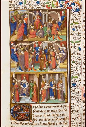 Moses teaching the Israelites the law of God (1st of 8)