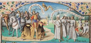 Alexander the Great meeting the Brahmanes (Indian philosophers, their name derived from Brahma) (1st of 3)
