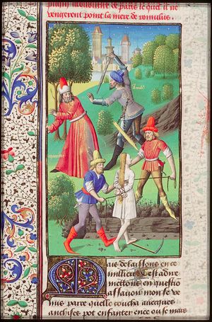 Amulius attempts to murder his elder brother king Numitor of Alba Longa and he forces Rhea Silvia to become a Vestal virgin
