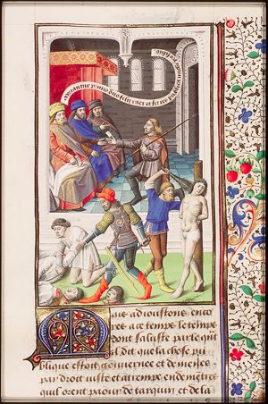 L. Junius Brutus has his two sons beheaded because they joined a conspiracy