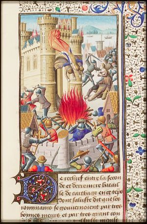 Destruction of Carthage by Scipio Africanus Minor; death of Hasdrubal's wife (background)