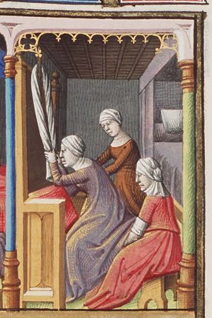 Olympias giving birth to Alexander the Great (2nd of 3)