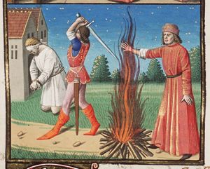 Gaius Mucius Scaevola thrusting his right hand into the flames; execution of Decius: two examples of Roman heroes whose sacrifice has been surpassed by that of Christian martyrs (2nd of 2)